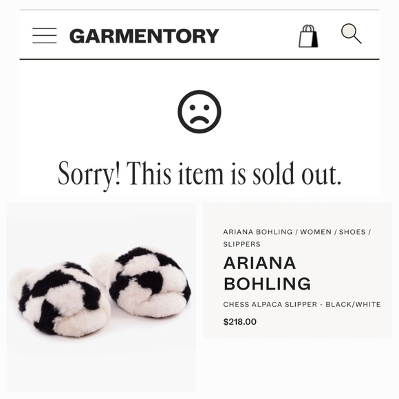 Ariana Bohling Chess Alpaca Slippers Black and White M - Picture 8 of 8